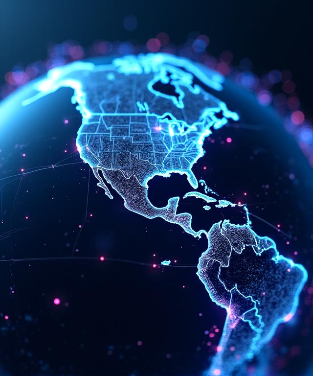 Global logistics network visualization with moving freight lines